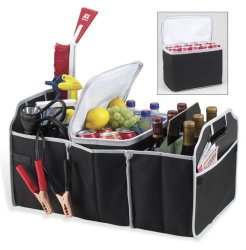 2 in 1 Trunk Organizer & Cooler Set – Collapsible Folding Flat Trunk Organizer Storage 2 Piece Set For Car SUV Truck in Black By USA CASH AND CARRY – PrimeTrendz TM