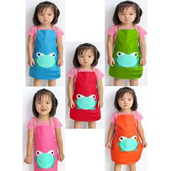 5 Pcs Children’s Waterproof Artists Aprons Kitchen, Classroom, Community Event, Crafts Art for Cooking Eating Painting Activity