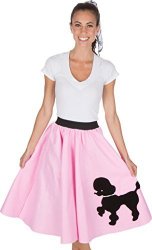 Adult Poodle Skirt with Musical Note printed Scarf Light Pink