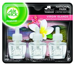 Air Wick Scented Oil Air Freshener, National Park Collection, Virgin Islands, 3 Refills, 0.67 Ounce