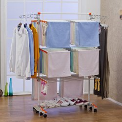 Badoogi BDP-V12 Foldable Heavy Duty and Compact Storage Drying Rack System, Premium Size