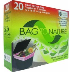 Bag-To-Nature Compostable Bag And Liner, 20 (3 gallon) bags
