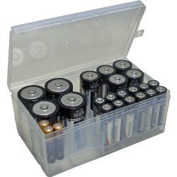 Battery Organizer (Clear) (2.75″H x 6.5″W x 3.75″D)