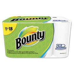 Bounty Paper Towels, White, Giant Rolls-12 ct
