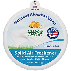 Citrus Magic Odor Absorbing Solid Air Freshener, Pure Linen, 8-Ounce, 6-Pack