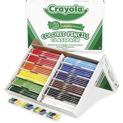 Crayola 68-4240 Crayola Watercolor Wood Pencil Classpack, 3.3 mm, 12 Asstd Clrs, 240 Pncls/Box
