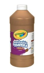 Crayola Tempera Washable Paint 32-Ounce Plastic Squeeze Bottle, Brown