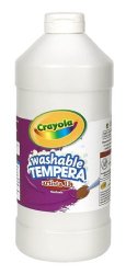 Crayola Tempera Washable Paint 32-Ounce Plastic Squeeze Bottle, White