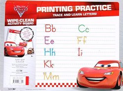 Disney Cars 2 Wipe Clean Dry Erase Printing Practice Trace and Learn Letters Activity Board – 12″ x 9″
