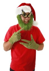 elope Grinch Gloves, Green, One Size