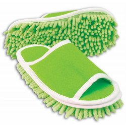 Evriholder Slipper Genie Microfiber Green Cleaning Dusting Mopping Shoes Fits Womens Size 6 to 9