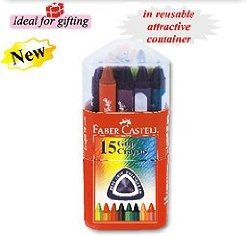 Faber – Castell 15 Triangular 75mm Grip Wax Crayons Gift Pack – Styledivahub®