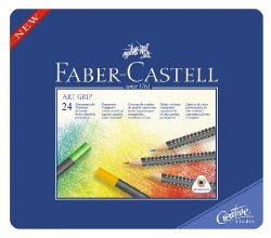 Faber-Castell Art GRIP Color Pencils, Tin of 24