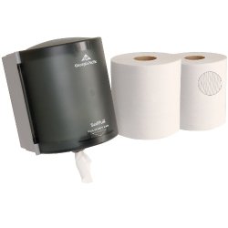Georgia-Pacific SofPull 58205 Translucent Smoke Paper Towel Dispenser Trial Kit with 2 Rolls of Paper Towels