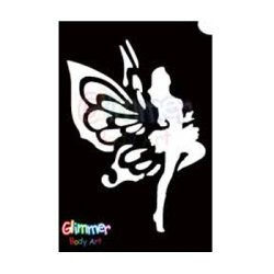 Glimmer Body Art Glitter Tattoo Stencils – Dancing Fairy (5/pack)