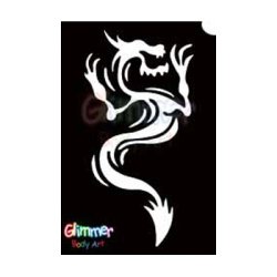 Glimmer Body Art Glitter Tattoo Stencils – Dragon 2 (5/pack)