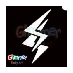 Glimmer Body Art Glitter Tattoo Stencils – Lightning (5/pack)