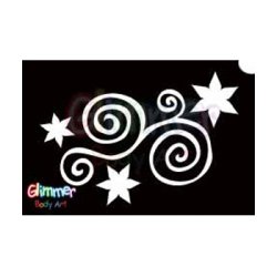 Glimmer Body Art Glitter Tattoo Stencils – Star Swirl (5/pack)