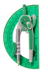 Helix Plastic Compass and Protractor Set, Color May Vary, Assorted Colors (18803)