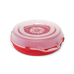 Homz Holiday Wreath Plastic Storage Box, Up to 24″, Red With Clear Lid, 6-Pack