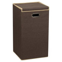 Household Essentials Clothes Hamper with Lid, Coffee Linen