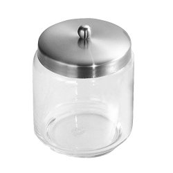 InterDesign Forma Apothecary Jar, Medium, Clear/Brushed Stainless Steel