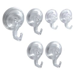 InterDesign Power Lock Suction Hooks, Combo of 6, Clear