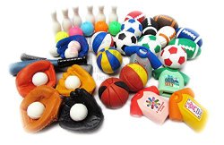 IWAKO 10 of Assorted Sports Japanese Erasers (10 erasers will be randomly selected from the image shown)
