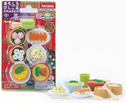 Iwako Japanese Chinese Foods Eraser Set