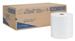 Kimberly-Clark Scott 02000 High Capacity Hard Roll Towel, 8″ Width x 950′ Length, 1.75″ Core Size, White (Case of 6)