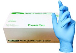Lab Safety 121958XL-BX Medical Grade Examination Glove, Nitrile Synthetic Rubber, 8 mil – 9 mil, Powder-Free, Textured, X-Large, Blue (Pack of 100)