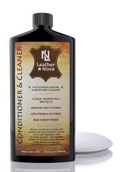 Leather Conditioner & Cleaner – For Furniture, Cars, Jackets, Handbags, Shoes, Sofas, Couches, Wallets, Purses, Recliners & More – Cleans, Restores & Protects – Applicator Pad Included – Leather Nova