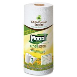Marcal 100% Premium Recycled Roll Towels, 9 x 11 Inches, 60 Sheets/Roll, 15/Carton (6709)