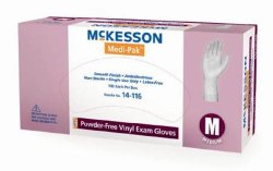 Medi-Pak Non-Sterile Powder-Free Vinyl Exam Gloves, Smooth Ivory Ambidextrous Medium – Case of 1000 (100 per Box, 10 Boxes per Case)