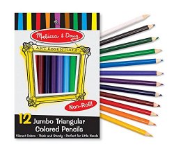 Melissa & Doug Jumbo Triangular Colored Pencils, Set of 12