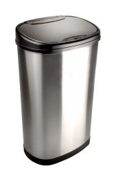 Nine Stars DZT-50-13 Infrared Touchless Stainless Steel Trash Can, 13.2-Gallon