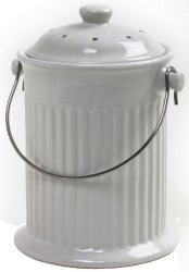 Norpro 1 Gallon Ceramic Compost Keeper, White