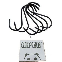 OPCC 20 PCS Black Color Heavy-duty Steel S-hooks for Plants, Towels with PVC Coating