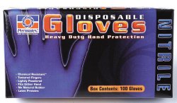 Permatex 09185 Large Disposable Nitrile Gloves, Box of 100