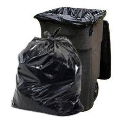 PlasticPlace Trash Bags, 65 Gallon, 50 Bags, Black