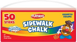 Playskool Super Bucket Sidewalk Chalk 50 Count (Plastic Tub With Handle)