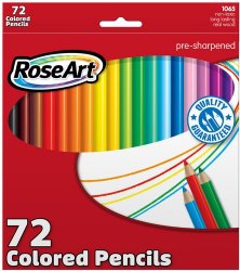 RoseArt Colored Pencils, 72-Count, Assorted Colors, Packaging May Vary (CYM79)