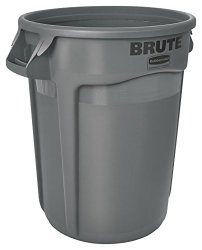 Rubbermaid Commercial FG263200GRAY Brute Heavy-Duty Waste/Utility Container (Vented, 32-gallon, Gray)