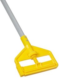 Rubbermaid Commercial FGH145000000 Commercial Invader Fiberglass Side-Gate Wet-Mop Handle, Gray/Yellow