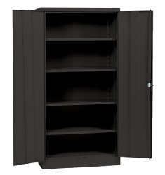 Sandusky Lee RTA7000-09 Black Steel SnapIt Storage Cabinet, 4 Adjustable Shelves, 72″ Height x 36″ Width x 18″ Depth