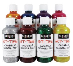 Sargent Art 22-3999 8-Ounce Art Time Washable Glitter Tempera Set of 8, Includes All colors