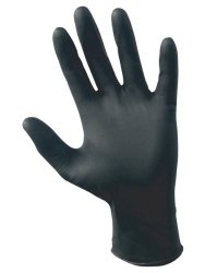 SAS Safety 66518 Raven Powder-Free Disposable Black Nitrile 6 Mil Gloves, Large, 100 Gloves by Weight
