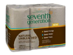 Seventh Generation Unbleached Paper Towels Roll, 6 Count (Pack of 4)