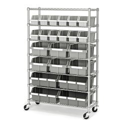 Seville Classics Commercial 7-Shelf 22-Bin Rack Storage System, NSF Certified