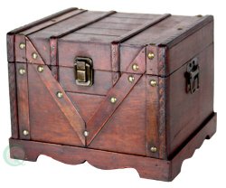 Small Wooden Treasure Box, Old Style Treasure Chest